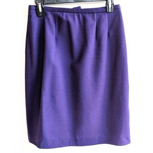 VINTAGE purple wool pencil skirt 6p